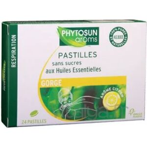 Phytosun Aroms Pastilles gorge Citron Sans Sucre 24 Pastilles - Publicité