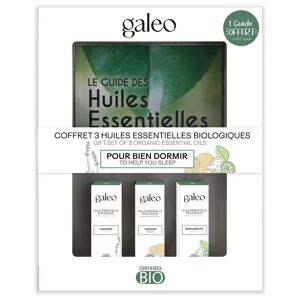 galeo - COFFRET 3 HUILES ESSENTIELLES BIOLOGIQUES "POUR BIEN DORMIR" + GUIDE Coffret huiles essentielles biologiques 1 unité - Publicité