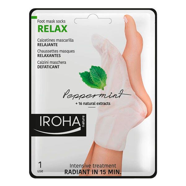 iroha nature maschera rilassante per i piedi alla menta piperita 1 coppia