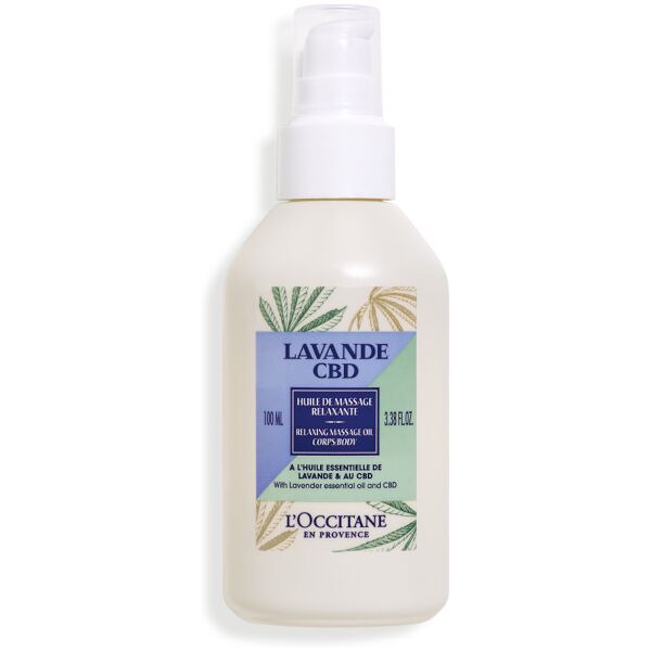 l'occitane en provence lavande cbd - huile massage relaxante 100 ml*