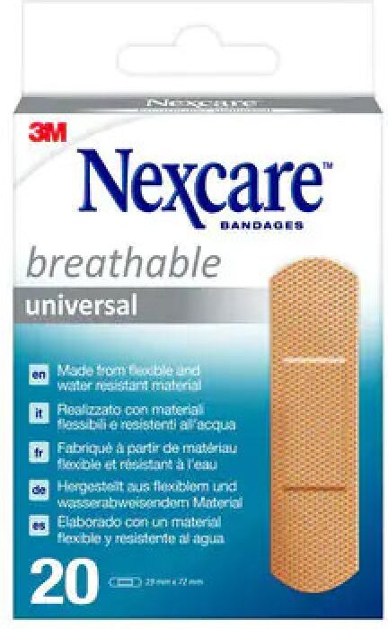 Cerotti Nexcare Universal Breathable 19mm X 72mm 3m 20 Pezzi Rif. N0320ns-0