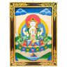 Buddha Chenrezig thangka panou lemn -- 33x44 cm