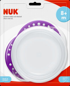 NUK Easy Learning Esslernschale mit Deckel, Kinderschale mit Anti-Rutsch-Griffen, BPA-frei, farbig sortiert