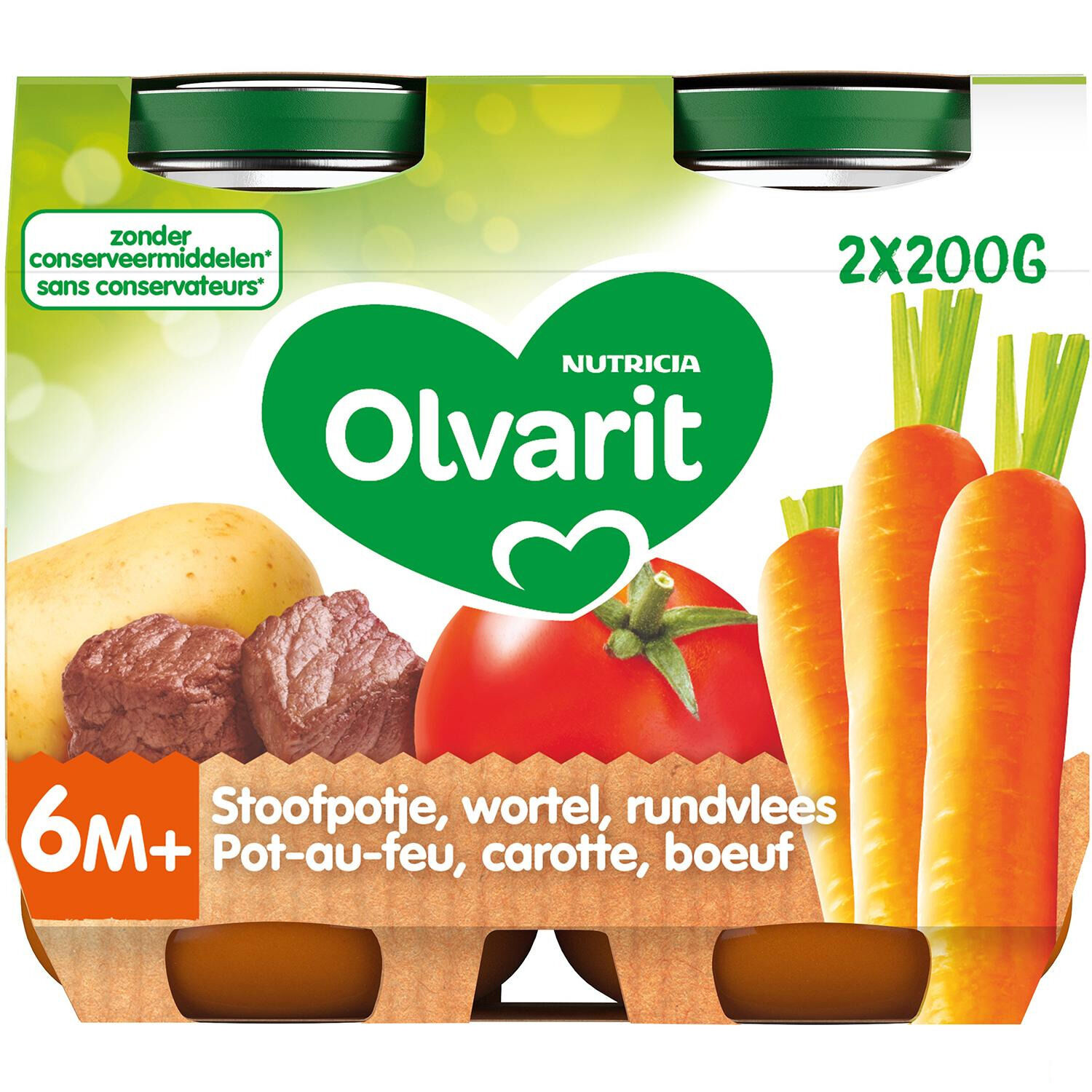 Olvarit Pot Au Feu Carotte Boeuf 2 x 200 g