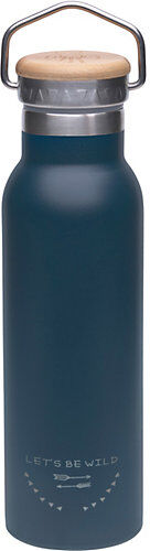 Lässig "Edelstahl-Trinkflasche ""Let's Be Wild"", blau, 460 ml"