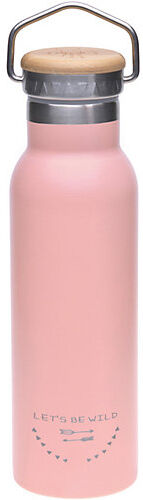 Lässig "Edelstahl-Trinkflasche ""Let's Be Wild"", rosa, 460 ml"