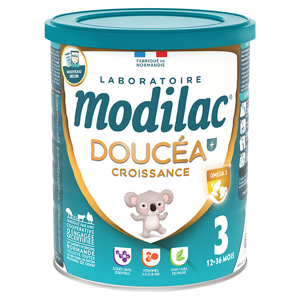 Modilac Doucéa Lait infantile Croissance 3ème Âge 800g - Publicité