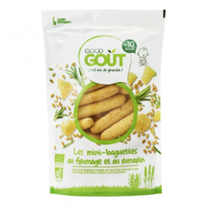 Good Goût Biscuits Mini-Baguettes au Fromage Et au Romarin +10m Bio 70g - Publicité