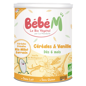 Bébé M Céréales & Vanille +6m Bio 400g - Publicité