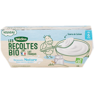 Blédina Les Récoltes Bio Bol Brassés Nature +6m 4 x 100g - Publicité