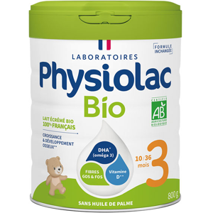 Physiolac Bio Lait Croissance 800g - Publicité