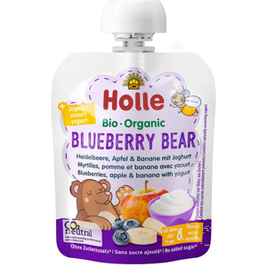 Holle Gourde Yaourt Blueberry Bear Myrtille +8m Bio 85g - Publicité