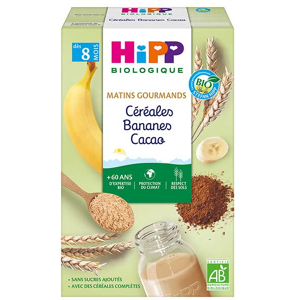 Hipp Bio Matins Gourmands Céréales Bananes Cacao +8m 250g - Publicité