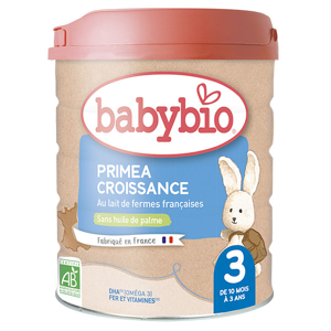 Babybio Lait infantile Primea 3ème Âge Bio 800g - Publicité