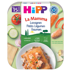 Hipp Bio La Mamma Lasagnes Petits Légumes Saumon +15m 250g - Publicité