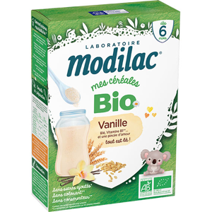 Modilac Mes Céréales Bio Vanille Dès 6 mois 250g - Publicité