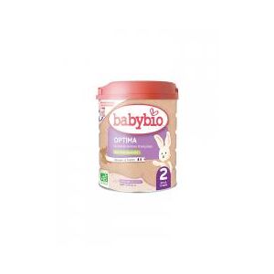 Babybio Optima 2 au Lait de Fermes Francaises de 6 a 12 Mois Bio 800 g - Boîte 800 g