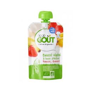 Good Goût Brassé Végétal Avoine Fraise Banane dès 6 Mois Bio 90 g - Gourde 90 g