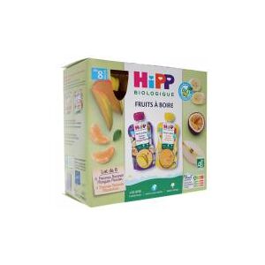 HiPP Fruits à Boire dès 8 Mois Bio 8 Gourdes de 90 ml - Boîte 8 gourdes de 90 ml