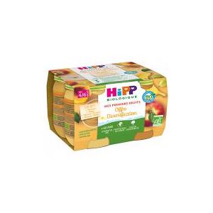 HiPP Mes Premiers Fruits Diversification dès 4/6 Mois Bio 4 Pots - Carton 4 pots de 125 g