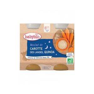 Babybio Bonne Nuit Mouliné de Carotte Des Landes & Quinoa - Carton 2 pots de 200 g - Publicité