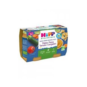 HiPP Mon Dîner Bonne Nuit Petites Penne Tomates Courgettes dès 6 Mois Bio 2 Pots - Carton 2 pots de 190 g