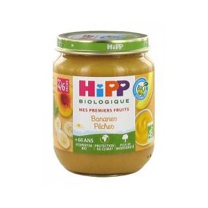 HiPP Mes Premiers Fruits Bananes Pêches dès 4/6 Mois Bio 125 g - Pot 125 g