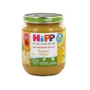 HiPP Mes Premiers Fruits Bananes Pêches dès 4/6 Mois Bio 125 g - Pot 125 g - Publicité