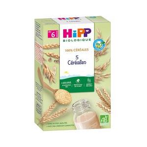 HiPP 5 Céréales dès 6 Mois Bio 250 g - Boîte 250 g