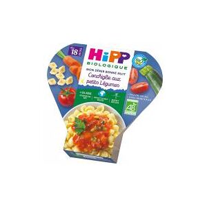 HiPP Mon Dîner Bonne Nuit Conchiglie aux Petits Légumes dès 18 Mois Bio 260 g - Plat 260 g