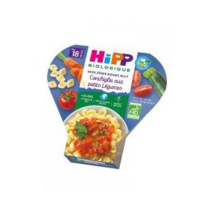 HiPP Mon Dîner Bonne Nuit Conchiglie aux Petits Légumes dès 18 Mois Bio 260 g - Plat 260 g - Publicité