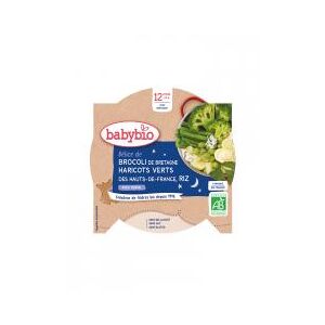 Babybio Bonne Nuit Brocoli Haricots Verts Riz Persil 230 g - Carton 1 assiette de 230 g