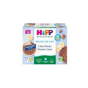 HiPP Crème Dessert Bananes Cacao Bio 6M+ 4 Pots - Carton 4 pots de 100 g - Publicité