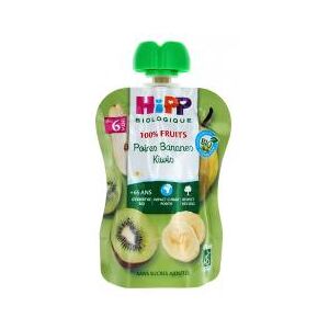 HiPP 100% Fruits Gourde Poires Bananes Kiwis dès 6 Mois Bio 90 g - Gourde 90 g