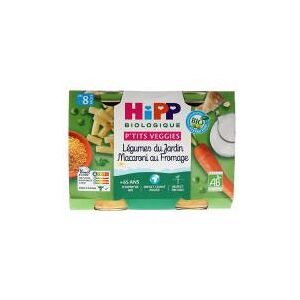 HiPP P'tits Veggies Légumes du Jardin Macaroni au Fromage dès 8 Mois Bio 2 Pots - Carton 2 pots de 190 g - Publicité