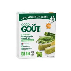 Good Goût Baby le Bâtonnet Vert : Petit Pois Courgette Semoule de Maïs 120 g - Blister 6 bâtonnets de 20 g