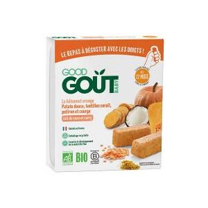 Good Goût Baby le Bâtonnet Orange : Patate Douce Lentilles Corail Potiron et Courge 120 g - Blister 6 bâtonnets de 20 g