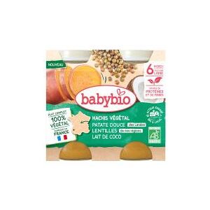 Babybio Hachis Végétal - Patate Douce Des Landes Lentilles de Nos Régions Lait de Coco 400 g - Carton 400g - Publicité