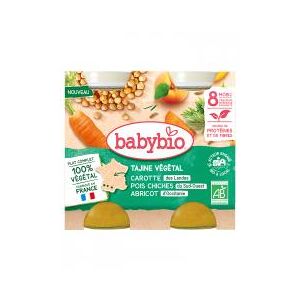 Babybio Tajine de Légumes - Petits Légumes de Nos Régions Boulghour Abricots d'Occitanie 400 g - Carton 400g - Publicité