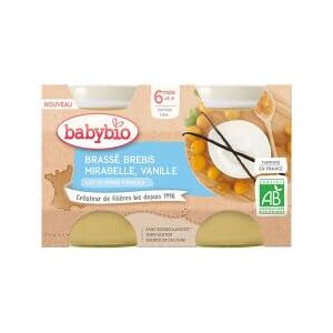 Babybio desserts brassé brebis mirabelle vanille 2x130g - Publicité