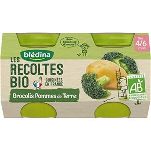Blédina Bébé Blédina Les Récoltes Bio Brocolis Pommes de Terre (dès 4/6 mois) par 2 pots de 130g (lot de 8) - Publicité