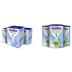 Laboratoire Gallia Calisma 1, Lait en poudre pour bébé, De 0 à 6 Mois, 1,2 kg (Packx3) & Galliagest Premium 1, Lait en poudre pour bébé, De 0 à 6 Mois, 820g (Packx3) - Publicité