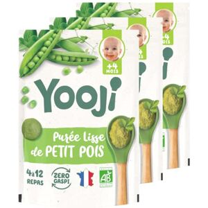 Yooji Purée lisse petit pois bio – 12 repas bébé dès 4 mois Lot 3x480g - Publicité