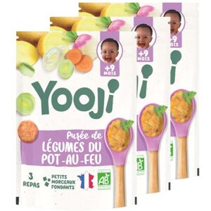 Yooji Purée bio légumes du pot-au-feu premiers morceaux – 9 repas bébé dès 9 mois Lot 3x480g - Publicité