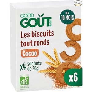 Good Goût Les Biscuits Tout Ronds Cacao Biscuits Bébé Dès 10 Mois Sans Huile De Palme 4 Sachets Lot de 6 - Publicité