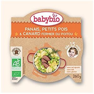 Babybio Plat Repas Assiette Jour Avec Morceaux Des 15 Mois 260g  Panais Petits Pois Canard - Publicité