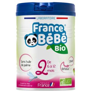 FRANCE BéBé BIO Lait infantile de suite bébé 2ème âge en poudre Lait fabriqué en France 13 Vitamines 12 Minéraux 800g - Publicité