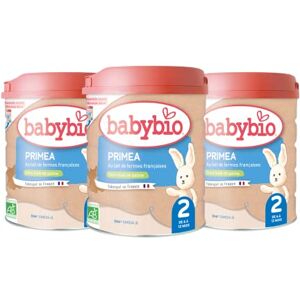 Babybio Lait Infantile Primea 2ème Âge 800g dès 6 Mois BIO Fabriqué en France Sans Huile de Palme Lot de 3 - Publicité