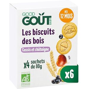 Good Goût Biscuits Des Bois Cassis Et Châtaigne Biscuits Bébé Dès 12 mois Sans Huile De Palme Format Nomade 4 sachets Lot de 6 - Publicité