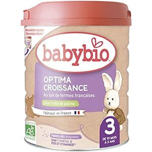 Babybio Lait Infantile Optima 3ème Âge avec Fibres 800 g dès 10 Mois BIO Fabriqué en France Sans Huile de Palme - Publicité